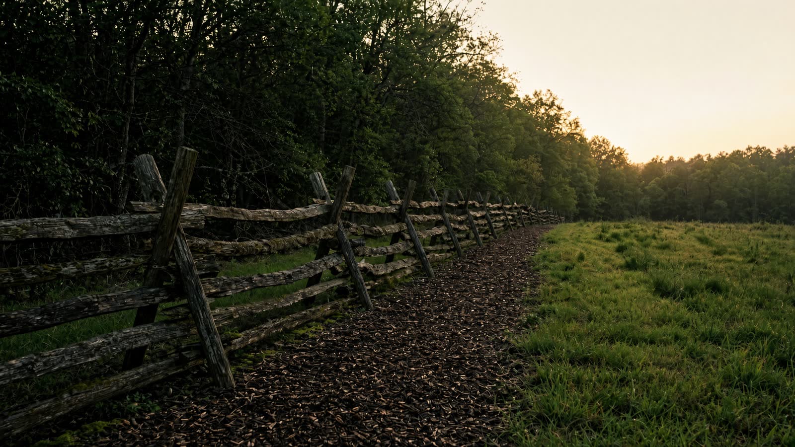The same kind of fence line after mulching.